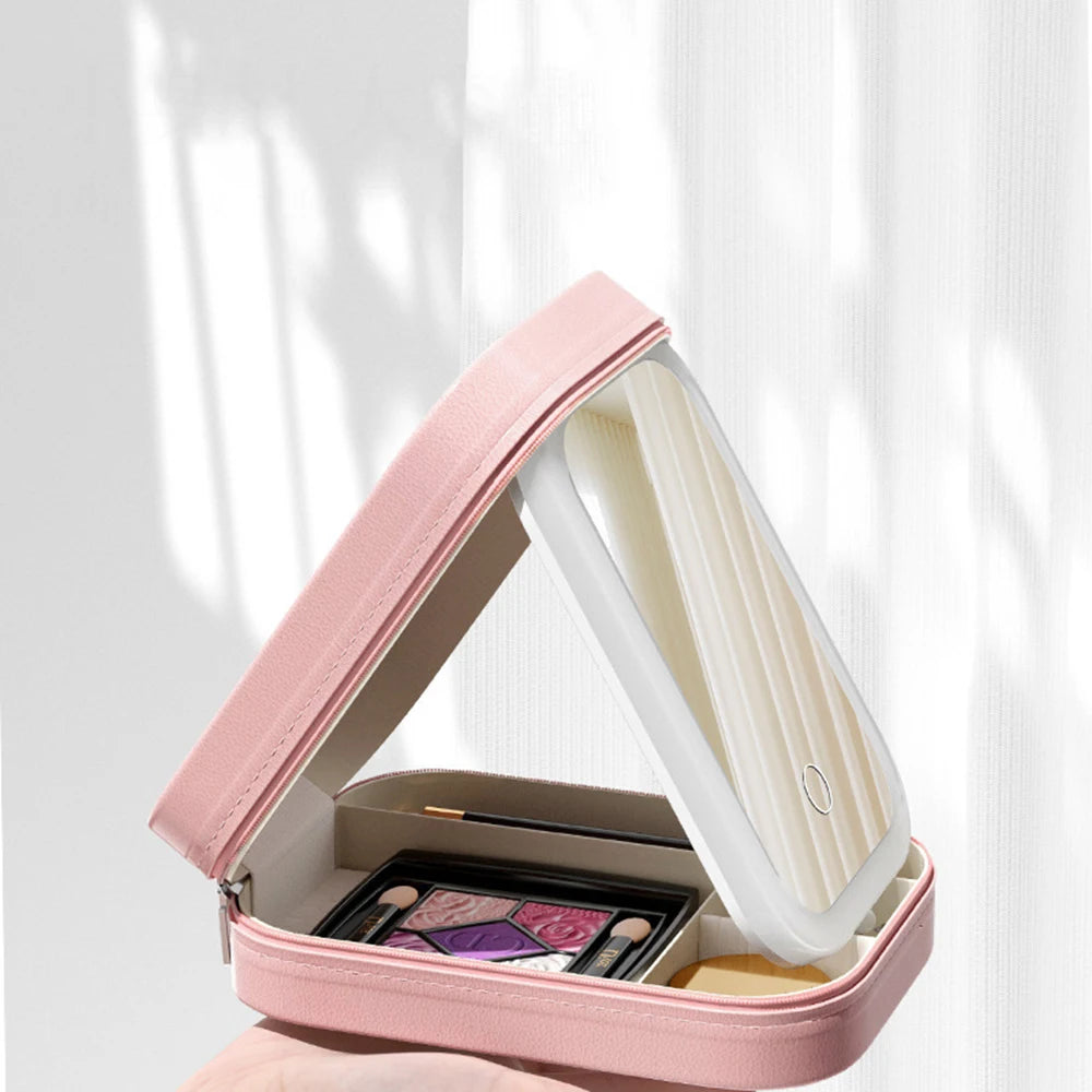 Makeup Storage Box - LED Light Mirror